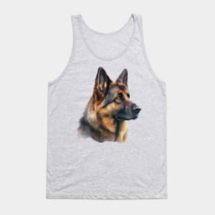 Watercolor Portrait of German Shepard Dog Tank Top